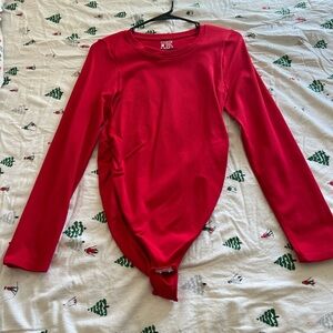 Red Long Sleeve Bodysuit
